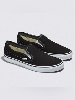 Vans Classic Slip-On Canvas Loafers - Black & White